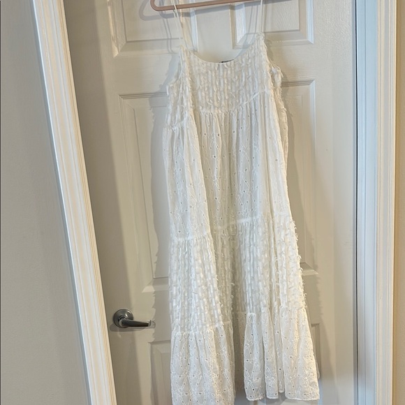 Zara Cream Tiered Maxi Dress Spaghetti Strap - Picture 6 of 6